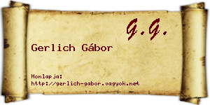 Gerlich Gábor névjegykártya